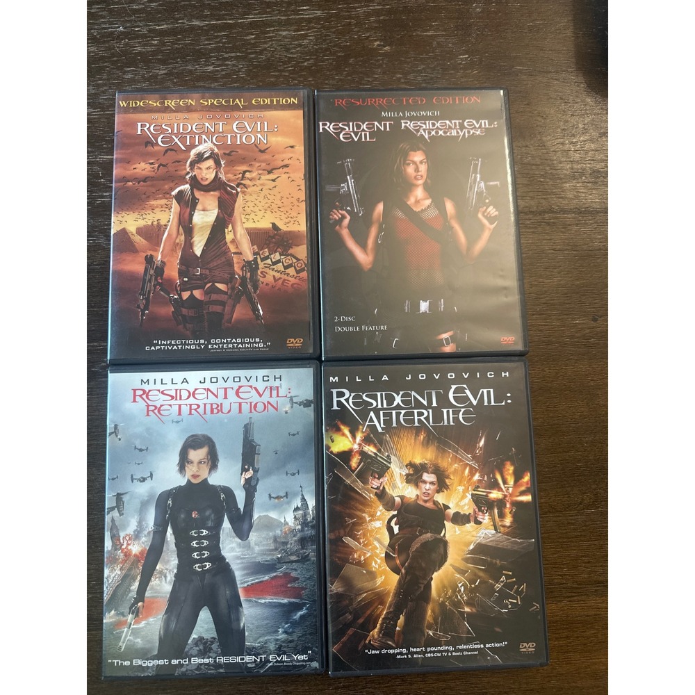 Resident Evil 5 Movie DVD Lot Apocalypse Extinction Afterlife Retribution Milla